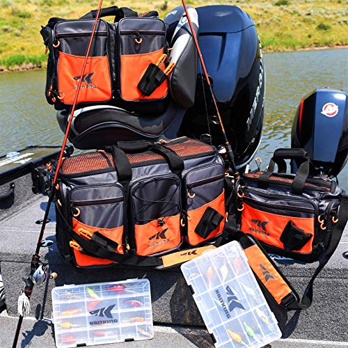 KastKing A1 Hoss Medium Tackle Bag 15x11x10.25in Orange Saltwater-Resistant