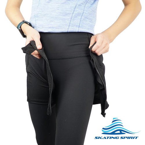 Skating Spirit Zip-on Zip-Off Padded Shorts Protective Crash Pants Tailbone Hip Butt Pad for Skating Skateboarding Skiing Black