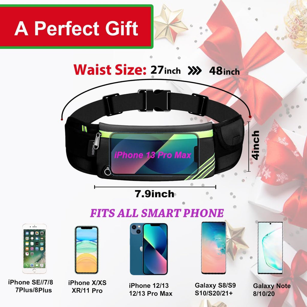 Skiennix Slim Running Belt - Reflective Fanny Pack for Hiking & Cycling | Lightweight Jogging Pouch