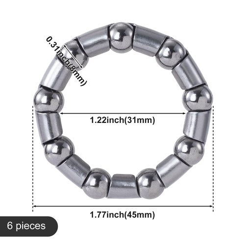 CustomyLife 6pcs 5/16" x 9 Balls Bicycle Crank Bearing Silver Bottom Bracket Bearings Bike Axle Wheel Frame Bearing Repair for Beach Cruiser limos Stretch