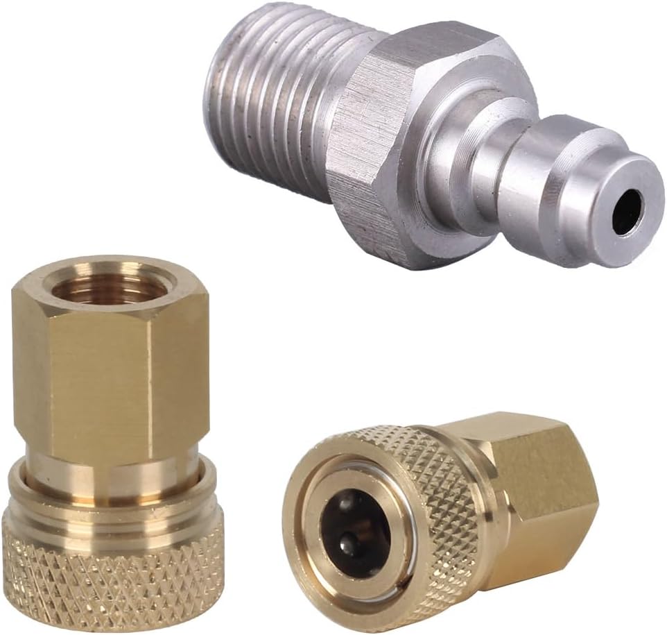 Skiennix 8mm Quick Disconnect to 1/8 NPT Adapter Set - High Pressure Air Compressor Connector