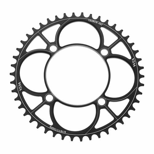 HARFINGTON 110BCD Bike Chainring 46T 7/8/9/10/11/12 Speed 191.78mm Diameter Round Aluminum Narrow Wide Tooth Bike Chainwheel for MTB Road Bike, Black