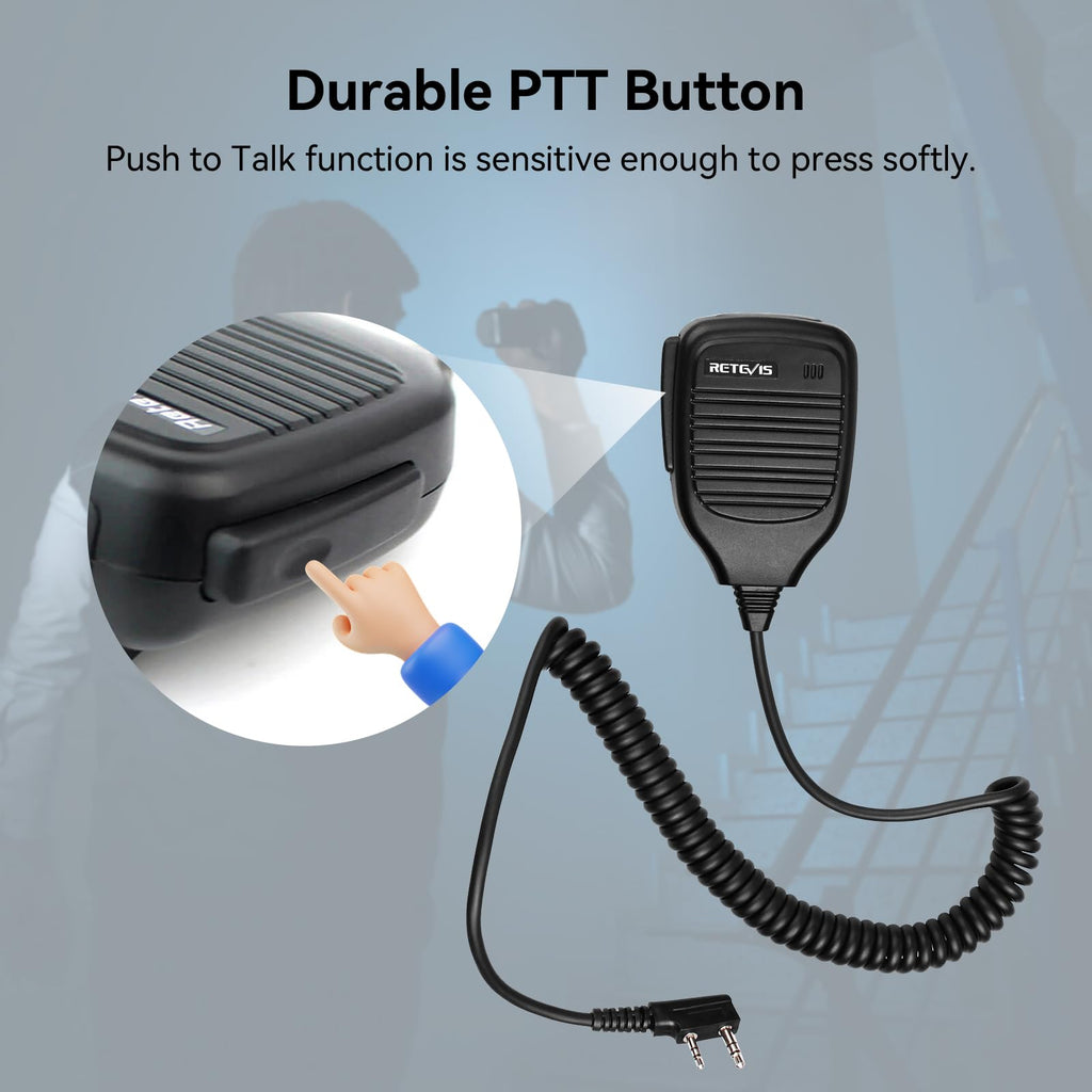 Retevis Walkie Talkie Microphone,Two Way Radio Shoulder Mic,Compatible with Retevis RT68 RT21 H-777 RT22 RT22S RT27 RT86 RT19 RT15 RB26 BAOFENG UV-5R 888S 5RM Kenwood Samcom pxton Radio(10 Pack)