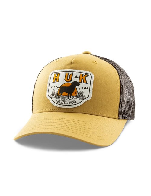 HUK - Kids Trucker Hat, Anti-Glare Snapback Fishing Hat for Kids, Sand Piper, One Size