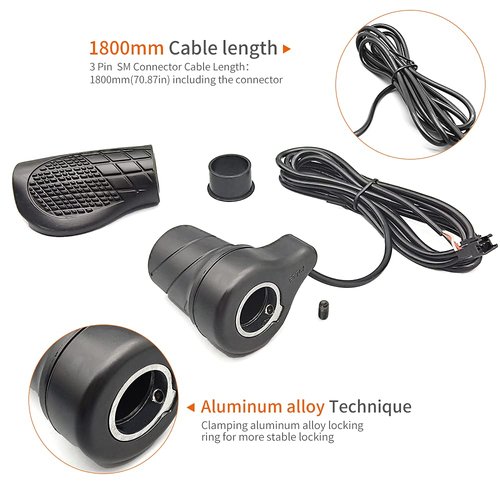 HUDAMZKY Electric Bicycle Left Handle 76X Half Twist Throttle 24V 36V 48V 60V 72V SM Connector for E Bikes or Folding Electric Scooter