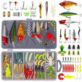 Fishing Lures Kit with 78 Pieces - Bass Trout Salmon Soft Plastics & Spoons