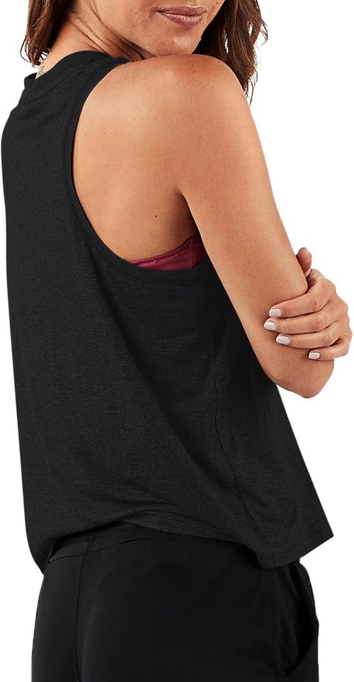 LASLULU Women's Sleeveless Crop Top - Flowy Halter Neck Athletic Tank | Perfect for Workouts