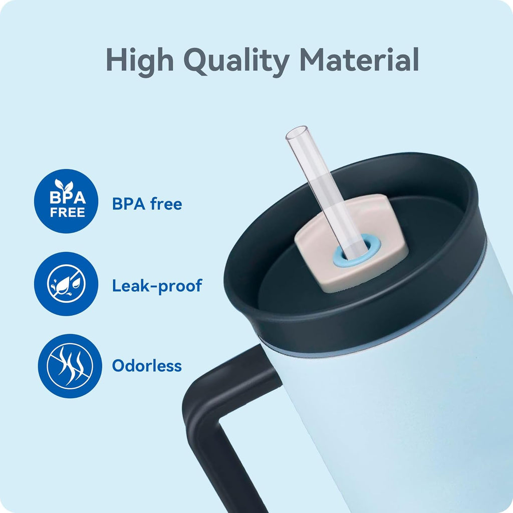 Owala Tritan Reusable Straws - 4-Pack Long Drinking Straws with Brushes for 40 oz Tumblers