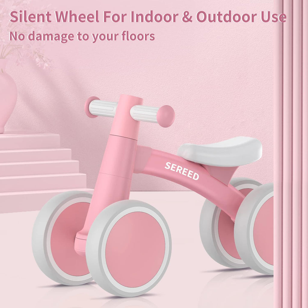 SEREED Baby Balance Bike - 4-Wheel Toddler Bike for 12-24 Months | Perfect First Birthday Gift