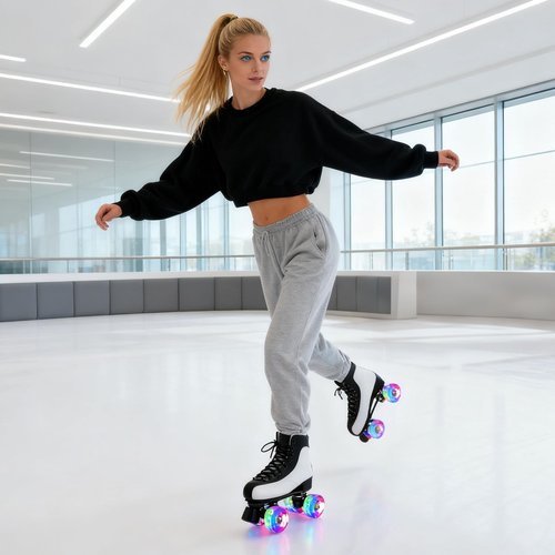 jessie Roller Skates of Women&Men, Adult Breathable PU Leather Flash Wheels Roller Skates for Beginners Professionals Indoor Outdoor