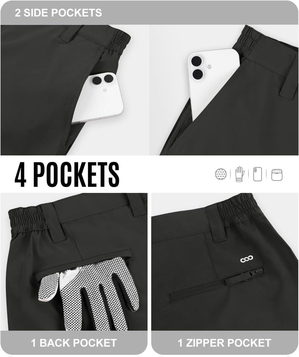 33,000ft Men's Golf Shorts - Quick Dry, Elastic Waist, Classic Fit | 9-Inch Inseam for Comfort