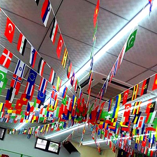 41 ft 50 Countries World Flags Pennant Banner - 8.2 x 5.5 in Polyester for Bar, Party, Event - Variation: 41ft-50 Countries World Flags