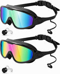 Rantizon Swim Goggles - Wide View Anti-Fog & UV Protection | 2 Pack for Adults & Kids