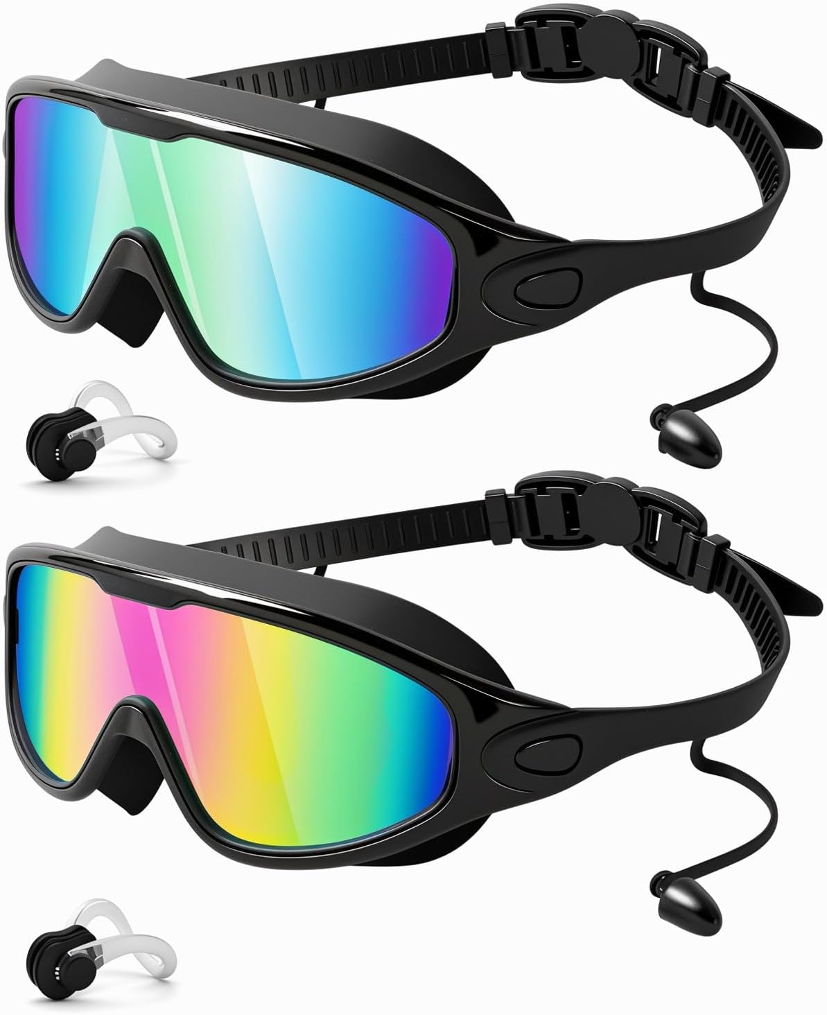 Rantizon Swim Goggles - Wide View Anti-Fog & UV Protection | Leak-Proof Design for Adults & Kids