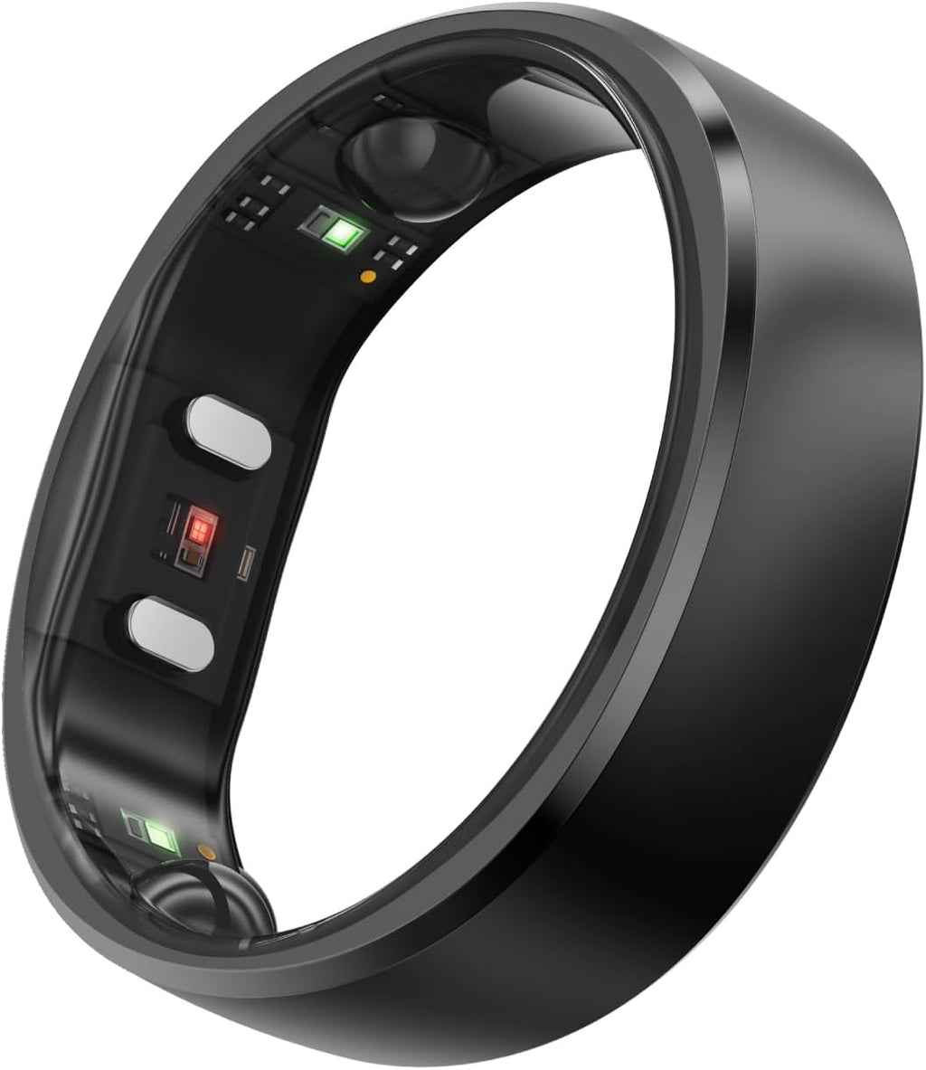 RingConn Gen 2 Smart Ring - Sleep Apnea Monitoring, 12-Day Battery Life | Stress & Heart Rate Tracker (Black, Size 9)