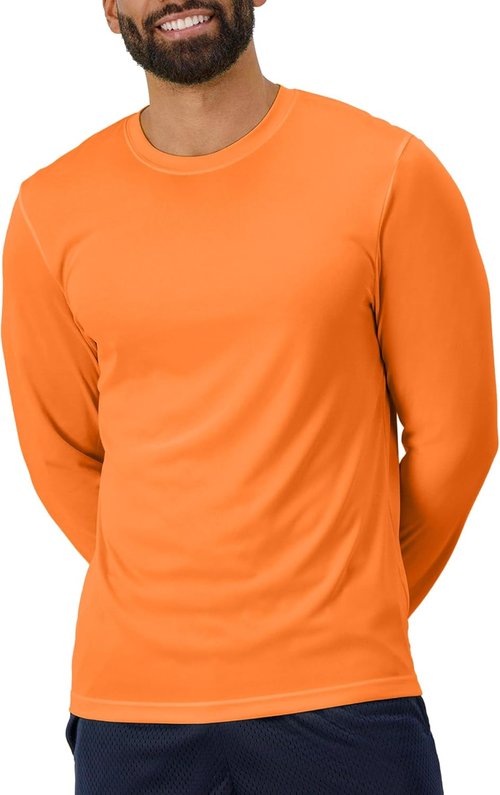 Hanes Sport Men's Long-Sleeve Performance T-Shirts - Cool DRI Moisture-Wicking, 2-Pack