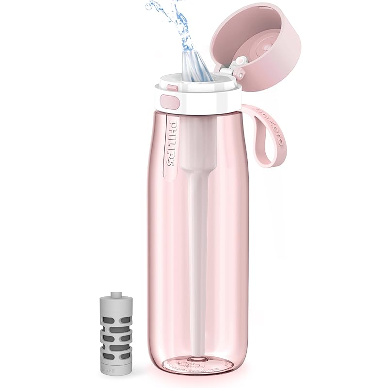 Filtered Water Bottle 22oz BPA-Free Tritan with Activated Carbon Filter