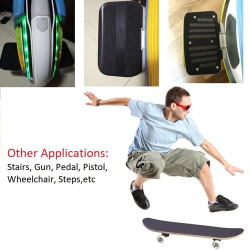 ZUEXT 10.6" x 43.3" Black Skateboard Grip Tape Sheet, Bubble Free Waterproof Black Scooter Grip Tape, Longboard Griptape, Sandpaper for Rollerboard Stairs Pedal Wheelchair Steps (110x27cm)