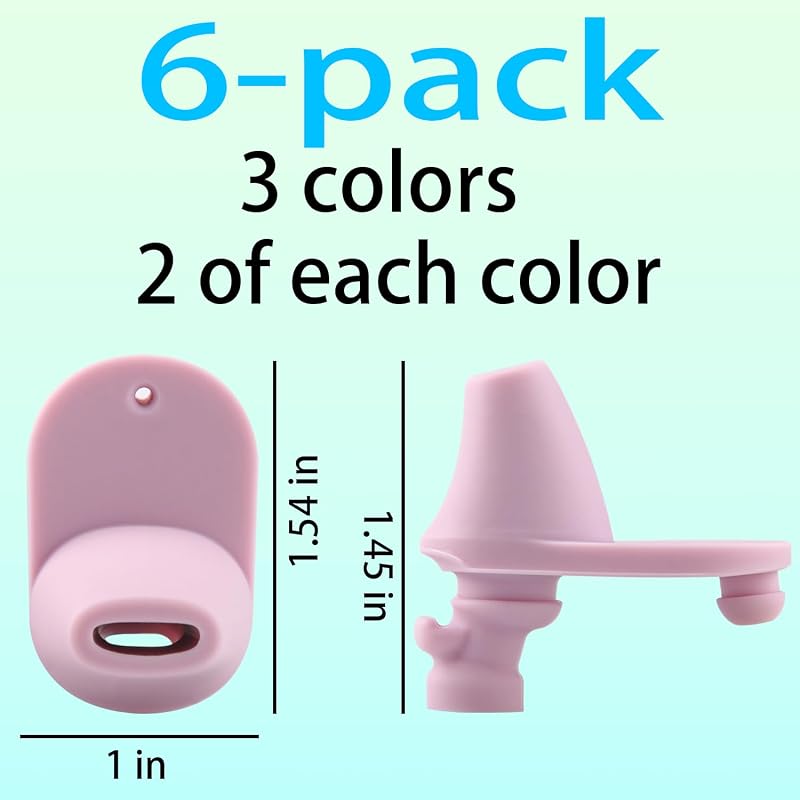 6 Pcs Water Bottle Mouthpiece for Ello Pop & Fill, BPA Free Silicone Replacement for 22oz/32oz/40oz Bottles - Pink/Yellow/Blue (Variation of THIS listing)