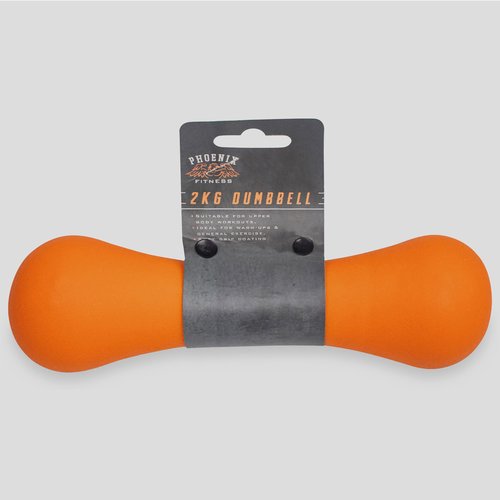 Phoenix Fitness RY928 Neoprene Dumbbell Weight for Home and Gym Fitness Exercise Workout Training for Arms and Hands, Single, 2KG, Orange (Pack of 2)