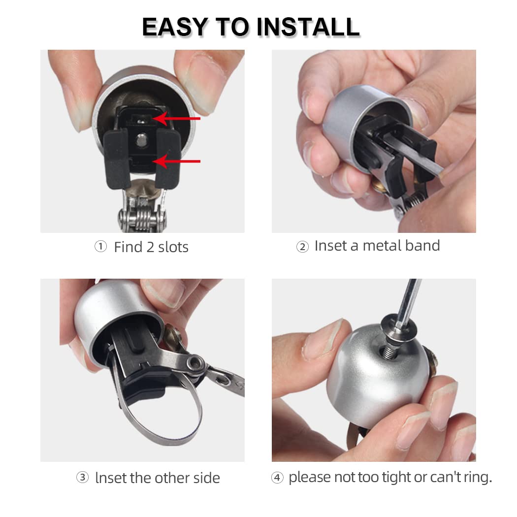 ROCKBROS Bike Bell Classic Bicycle for Ring with Loud Sound Bells Road Mountain Handlebars Adults Black