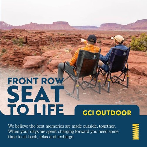 GCI Outdoor Stowaway Rocker - Portable Folding Chair in Stealth Camo for Ultimate Comfort