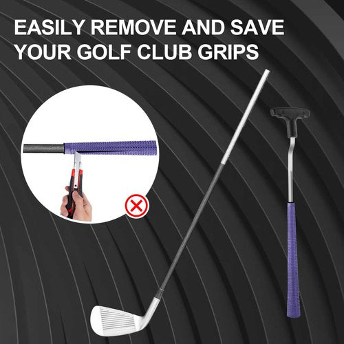 PEUTIER Golf Grip Removal Tool, 11" V-Groove Grip Remover Saver for Standard Length Swinging Grips, High-Carbon Steel Golf Club Grip Remover Tool Gripping Supplies Accessories for Grip Removal