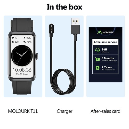 MOLOURK Fitness Tracker with Heart Rate, Sleep Monitor, 100+Sports Modes Smart Watches for Men Women, IP68 Waterproof, Activity & Step Tracker Watch for Android/iOS Phones (Black)