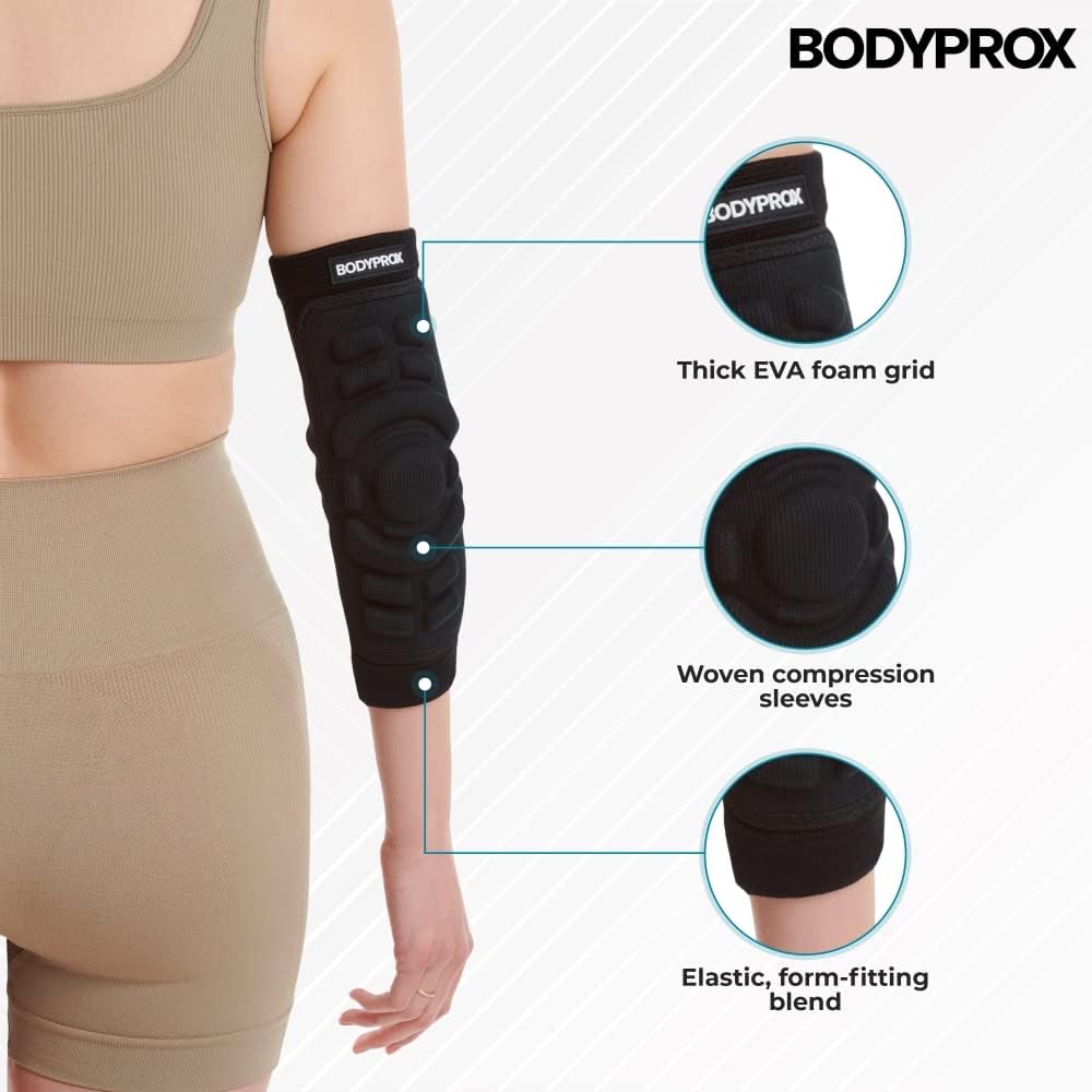 Bodyprox Elbow Guard Sleeves - Protective Pads for Enhanced Comfort | 1 Pair