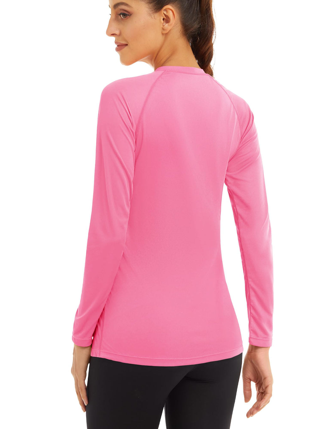 MAGCOMSEN Sun Protection Shirts for Women UV Long Sleeve Shirts for Women Athletic Shirts Womens T Shirts Womens Shirts Fishing Shirts for Women Rose