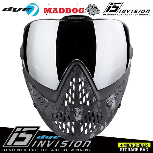 Maddog Dye i5 Thermal Anti-Fog Paintball Mask - Safety Certified Goggle System with Microfiber Bag