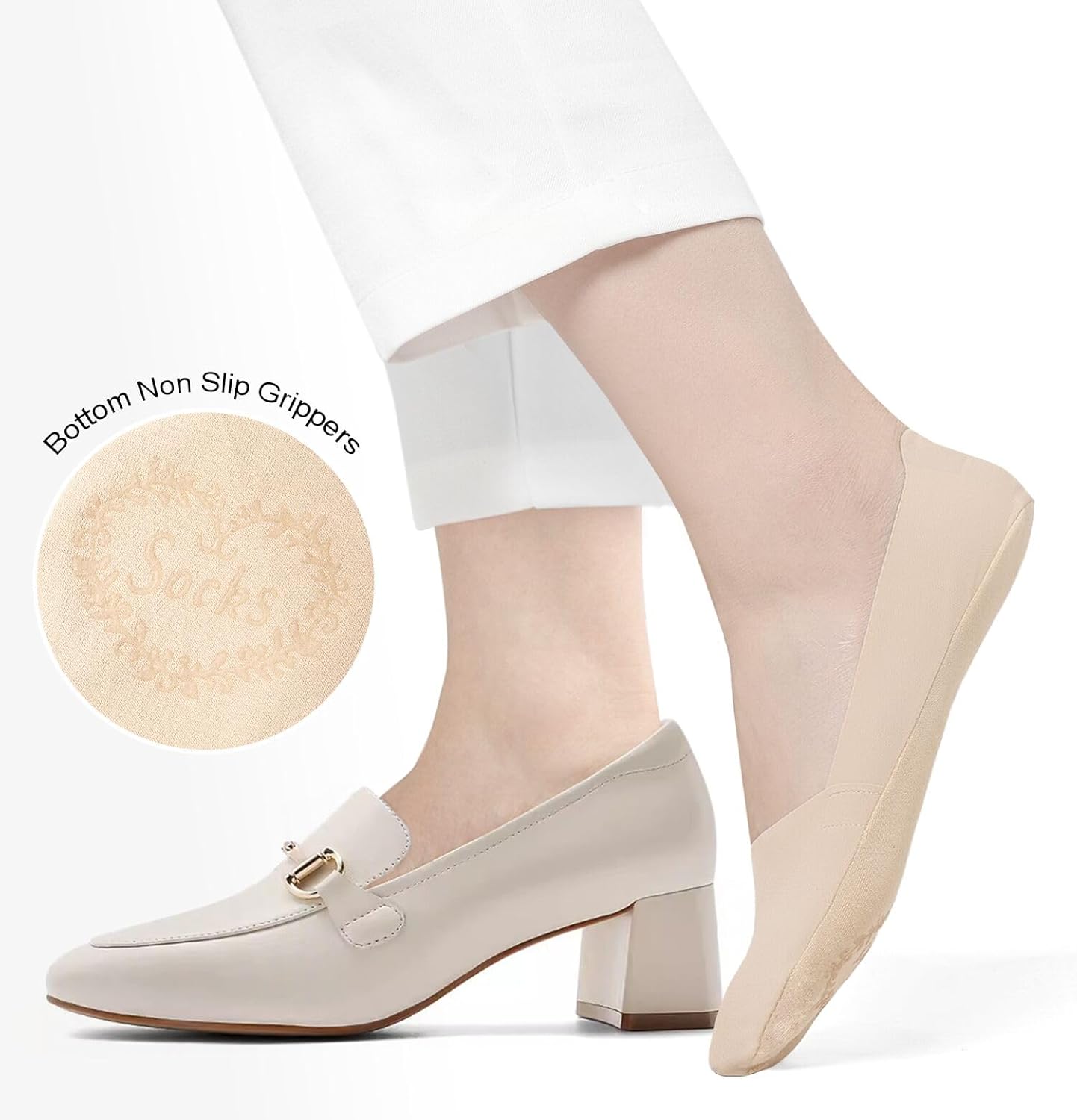 Skiennix No Show Socks - Women's Non-Slip Low Cut Invisible Liner Footies | Lightweight Silk, 6 Pairs