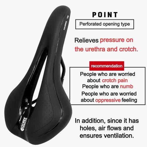GORIX Bike Saddle Seat Comfortable Cushion with Rail Mountain Road Bicycle for Men and Women (GX-C19) (White×Black)