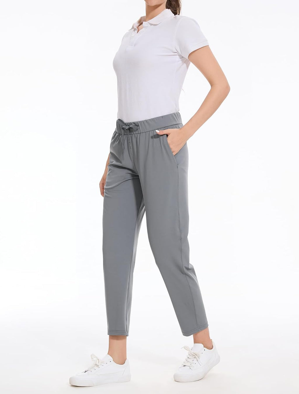 Skiennix Women's Golf Pants - Stretchy 7/8 Ankle Sweatpants with Deep Pockets | Ideal for Athletic, Work & Travel
