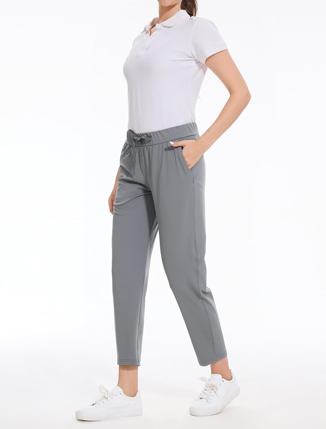 Skiennix Women's Golf Pants - Stretchy 7/8 Ankle Sweatpants with Deep Pockets | Ideal for Athletic, Work & Travel