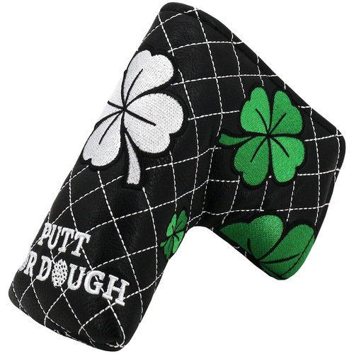 PINMEI Golf Head Covers Blade Putter Cover Blade Headcover Magnetic Embroidered Four-Leaf Clover Design Synthetic Lether Fit for Titleist Callaway Ping Taylormade Cobra Ect.