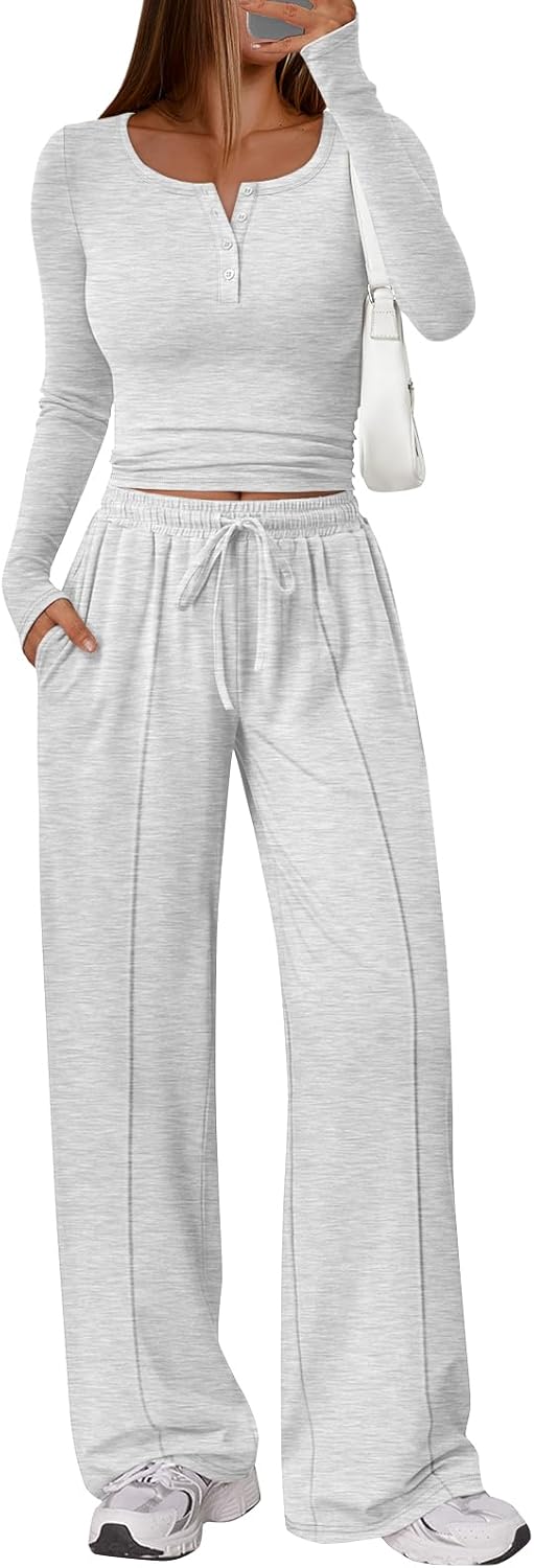 Trendy Queen 2 Piece Lounge Set for Women - Stylish Fall Fashion Travel Sweatsuit