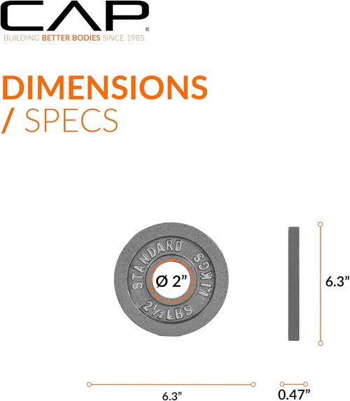 CAP Barbell Olympic Weight Plate - Durable 2-Inch Design | Available in Multiple Sizes