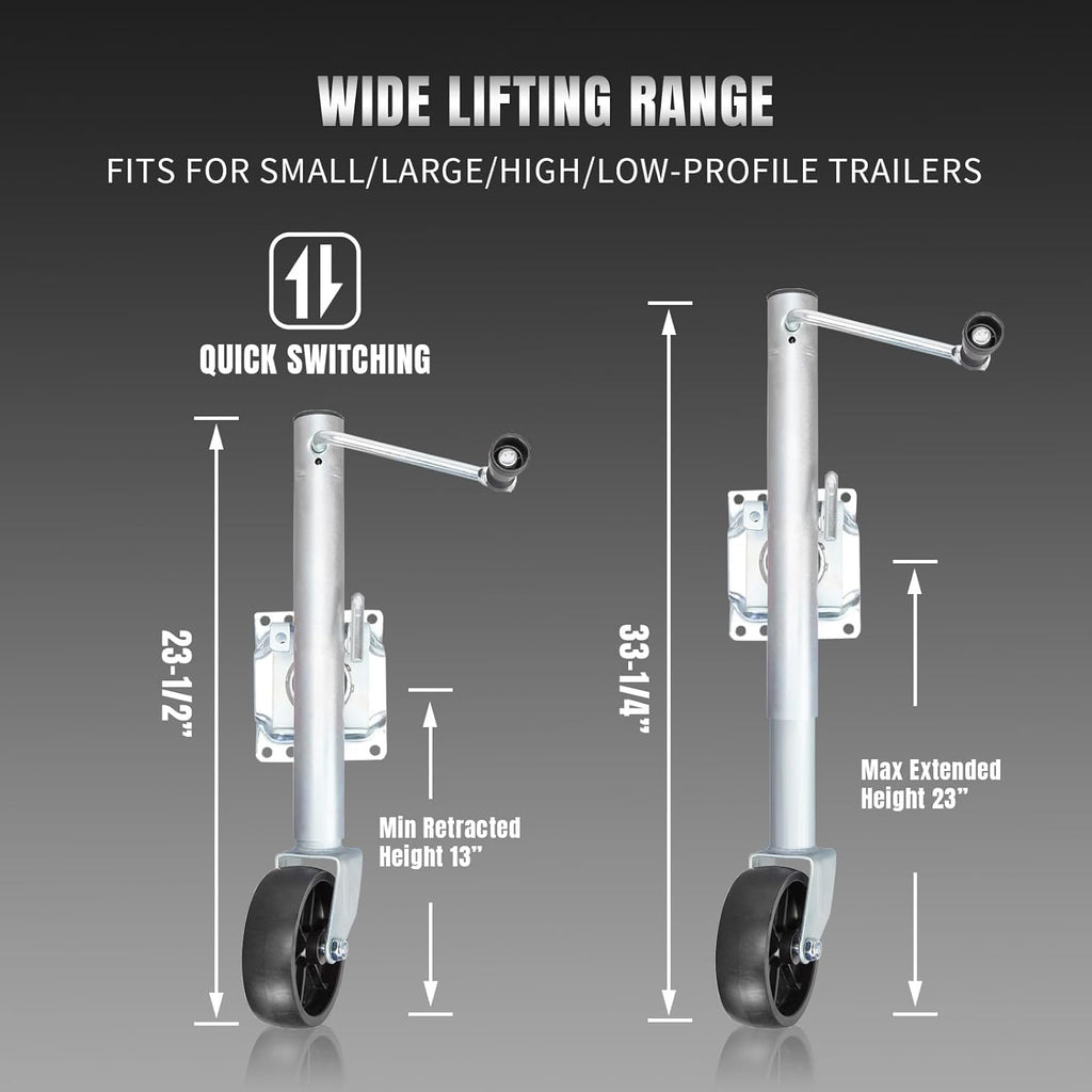 Road DAWG Trailer Jack - Heavy Duty Swivel Design | 1000lbs Capacity, 10" Lift, Bolt-On for RVs & Boats