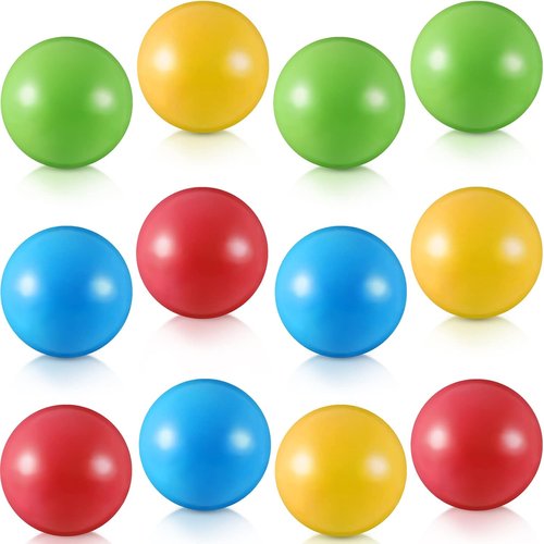 Civaner 12-Pack Multi-Colored Plastic Replacement Balls - Soft, Crush-Proof 1.75-Inch Ocean Balls for Toddlers