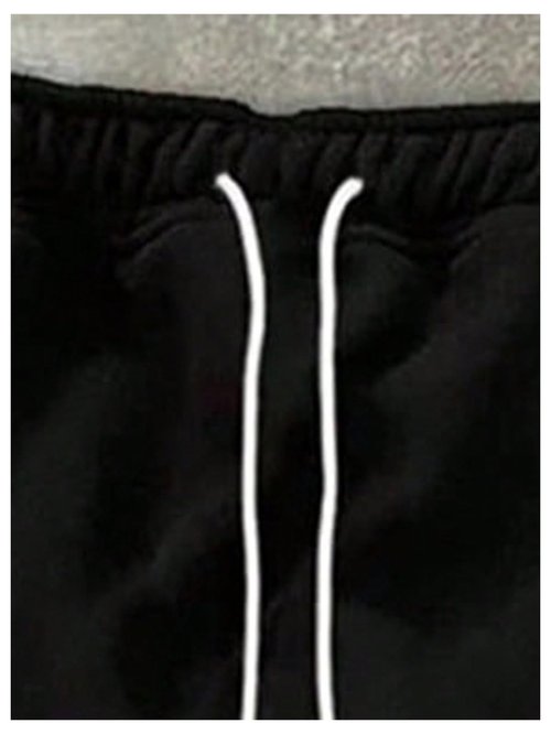 SHENHE Men's Flare Stacked Sweatpants Baggy Drawstring Waist Streetwear Bell Bottom Sweats Pants with Pocket Black XX-Large