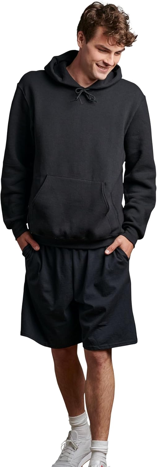 Russell Athletic Men's Cotton Shorts - Relaxed Fit with Pockets & Adjustable Waist | Sizes S-4X