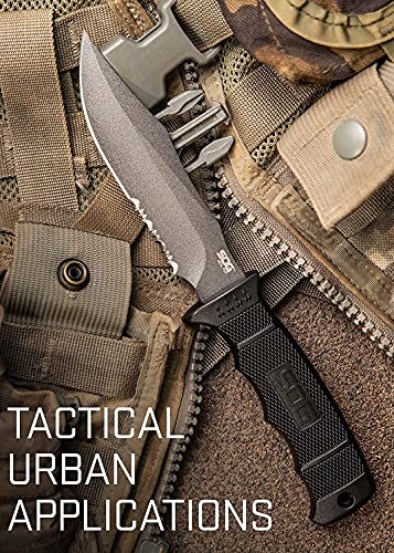 SOG Fixed Blade Knife with Sheath - SEAL Pup Tactical Survival & Hunting Knife, 4.75 Inch Blade, Nylon Sheath - Variation: SEAL Pup Nylon Sheath