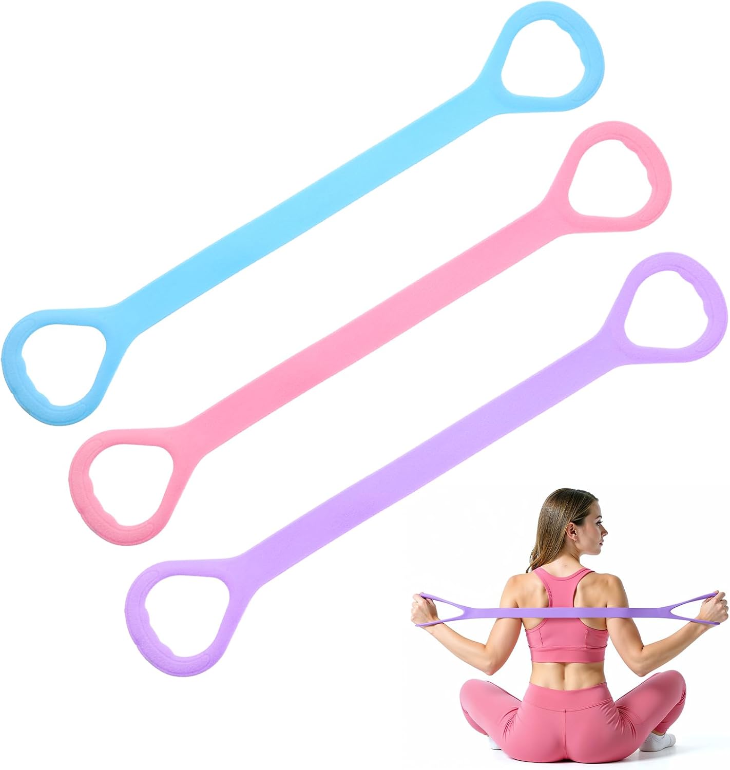 Skiennix Figure 8 Resistance Band - Versatile Elastic Workout Bands for Arm, Back & Shoulder Training