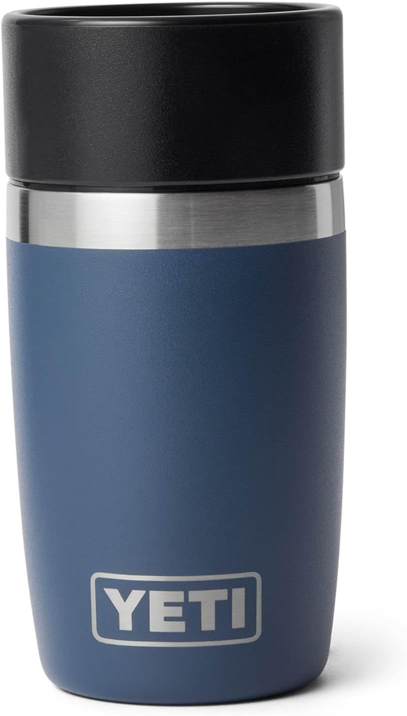YETI Rambler 8 oz Travel Bottle - Stainless Steel, Vacuum Insulated, Leakproof Commuter Cap | Navy