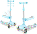 Skiennix Kids Scooter - 2-in-1 Kick Scooter with LED Light-Up Wheels | Adjustable Heights for Ages 2-8