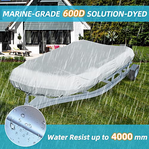 600D Marine Grade Waterproof Dinghy Cover for 10.5-11.5 ft Boats Silver Sunproof