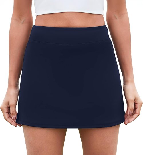 DLOODA Women's Tennis Skort - High Waisted Athletic Skirt with Pocket | Mini Golf Skirt for Summer Workouts