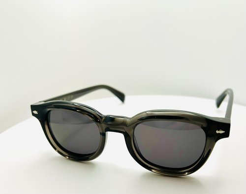 ETRIE Shadow Coast Polarized Sunglasses, Grey Acetate Frame, Round UV400 Lenses