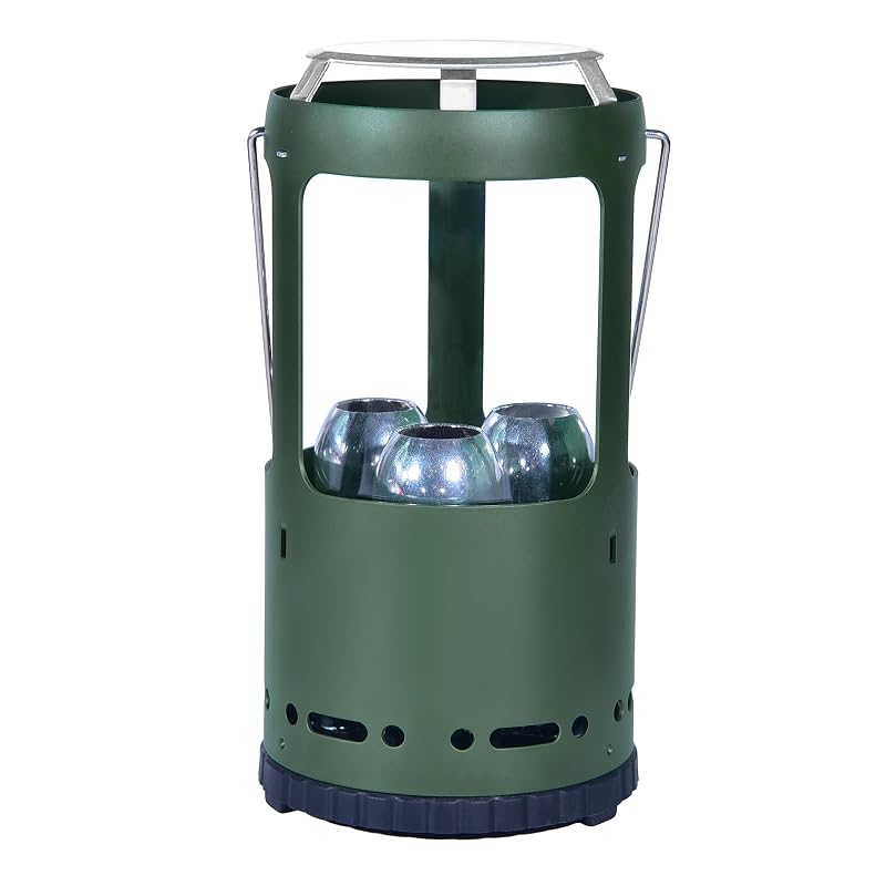 Camping Candle Lantern with Heat Shield for Real Candles - Lightweight Aluminum